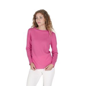 Crown of Edinburgh Cashmere Cashmere Crew Neck Sweater Women Fuchsia Sweaters